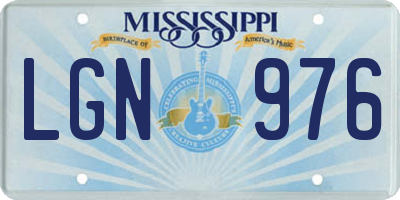 MS license plate LGN976