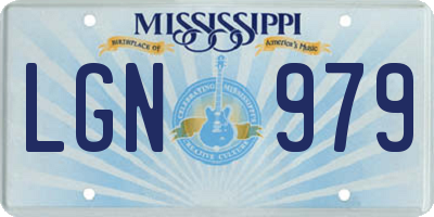 MS license plate LGN979