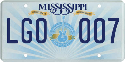 MS license plate LGO007