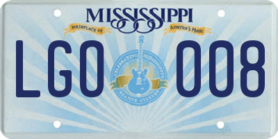 MS license plate LGO008