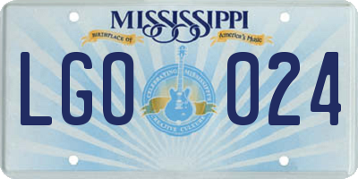 MS license plate LGO024