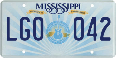 MS license plate LGO042