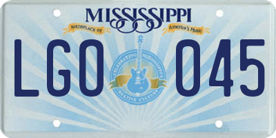 MS license plate LGO045