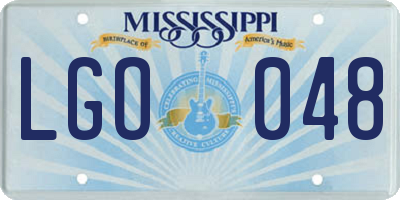 MS license plate LGO048