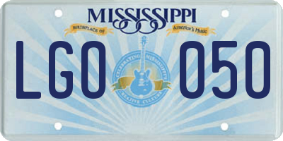 MS license plate LGO050