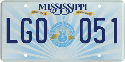 MS license plate LGO051