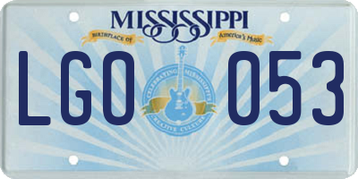 MS license plate LGO053