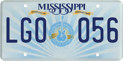 MS license plate LGO056