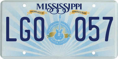 MS license plate LGO057
