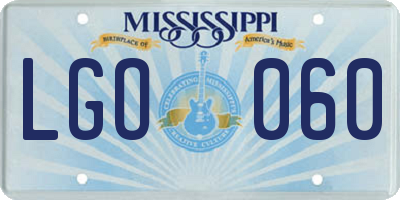 MS license plate LGO060