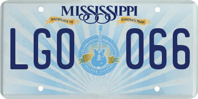 MS license plate LGO066