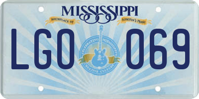 MS license plate LGO069
