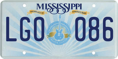MS license plate LGO086