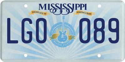 MS license plate LGO089
