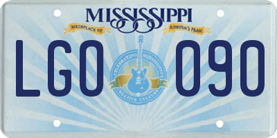 MS license plate LGO090