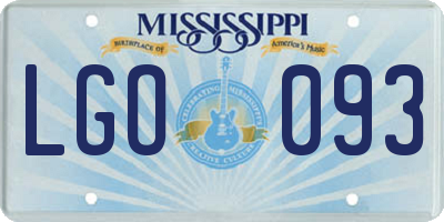 MS license plate LGO093