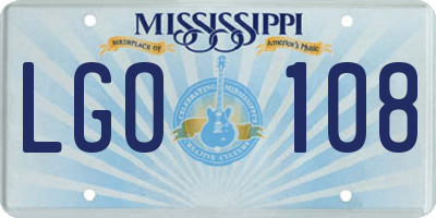 MS license plate LGO108