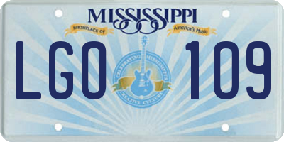 MS license plate LGO109