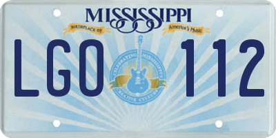 MS license plate LGO112