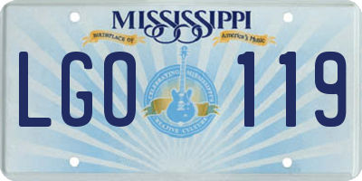MS license plate LGO119