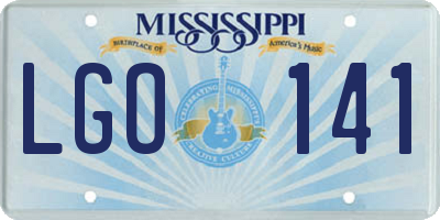 MS license plate LGO141