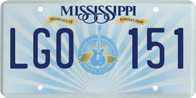 MS license plate LGO151