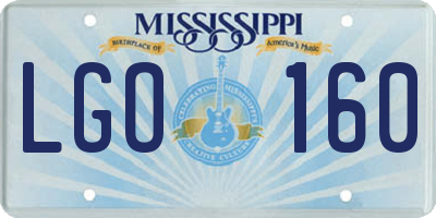 MS license plate LGO160