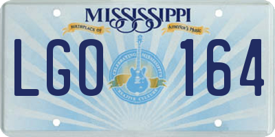 MS license plate LGO164