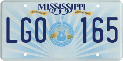 MS license plate LGO165