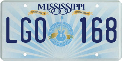 MS license plate LGO168