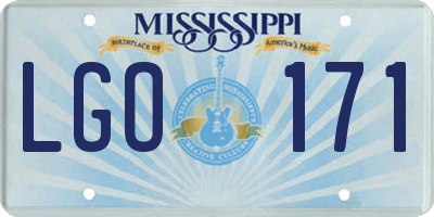 MS license plate LGO171