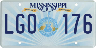 MS license plate LGO176