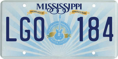 MS license plate LGO184