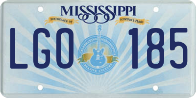 MS license plate LGO185