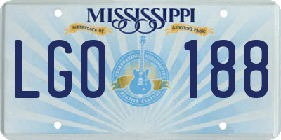 MS license plate LGO188