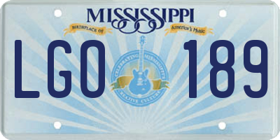 MS license plate LGO189