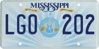 MS license plate LGO202