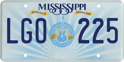 MS license plate LGO225