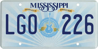 MS license plate LGO226