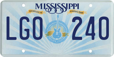 MS license plate LGO240