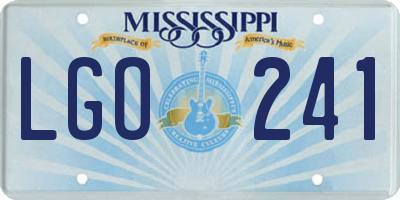 MS license plate LGO241