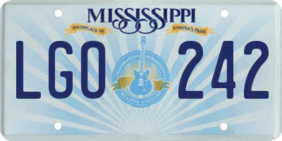 MS license plate LGO242