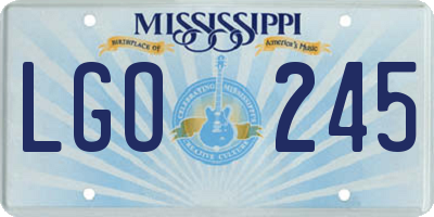 MS license plate LGO245