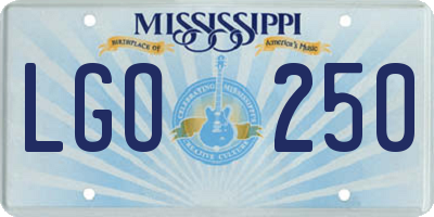 MS license plate LGO250
