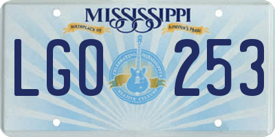 MS license plate LGO253