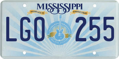 MS license plate LGO255
