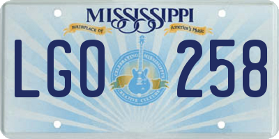 MS license plate LGO258