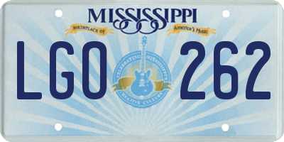 MS license plate LGO262