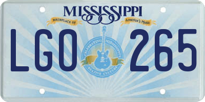 MS license plate LGO265