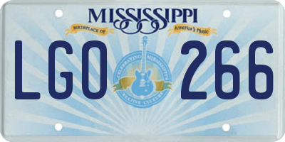 MS license plate LGO266
